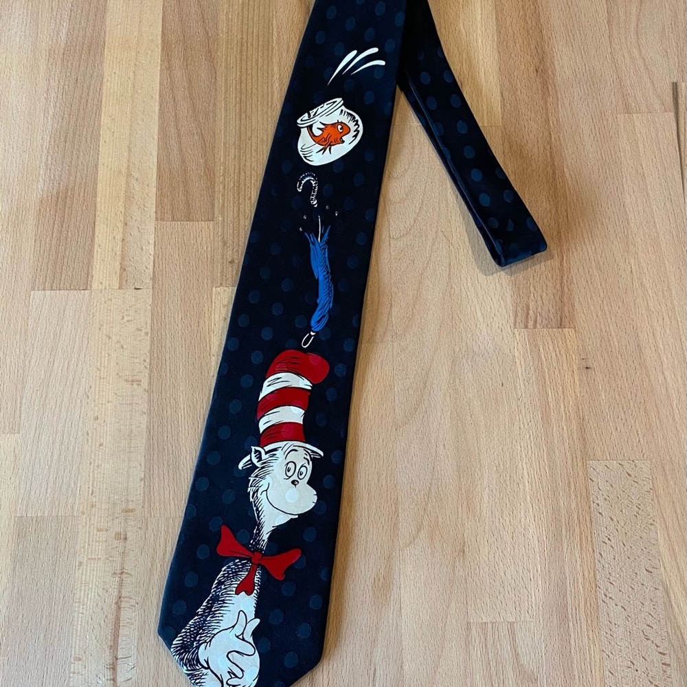 Vintage 1994 Cat In The Hat, Dr. Seuss silk tie